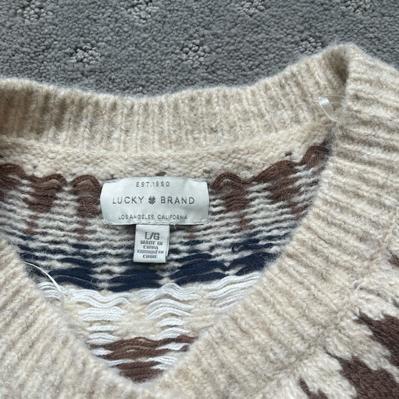 Lucky Brand Fair Isle Knit Cardigan Size Large - Picture 2 of 4